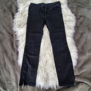 A|X Cropped Skinny Distressed Jeans Zipper Ankle